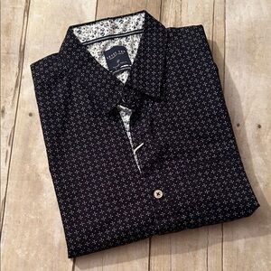 Level Ten Men’s Navy Microdot Button-Down Shirt